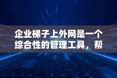 企业梯子上外网是一个综合性的管理工具，帮助企业在复杂多变的市场环境中有效规划和优化业务流程。它通过分阶段的管理，从战略规划到执行实现，确保企业能够持续增长并适应市场变化。以下是对该概念的详细解释