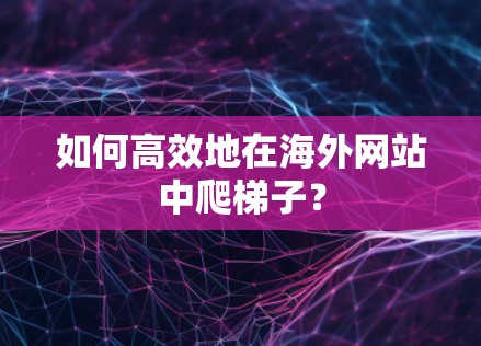 如何高效地在海外网站中爬梯子？